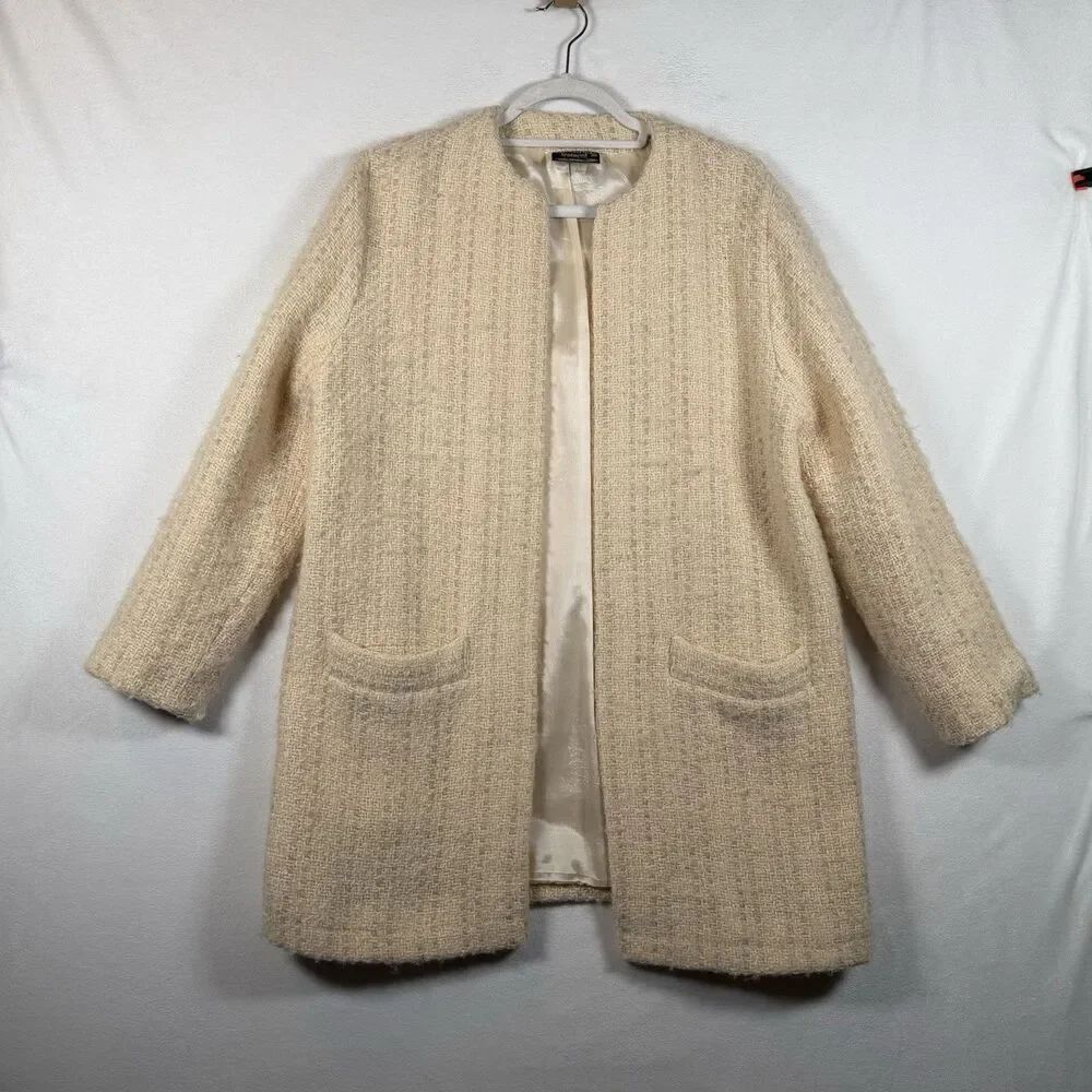 Vintage Tapestries Ireland Wool Coat & Scarf Set Helena Ruuth Yellow M
